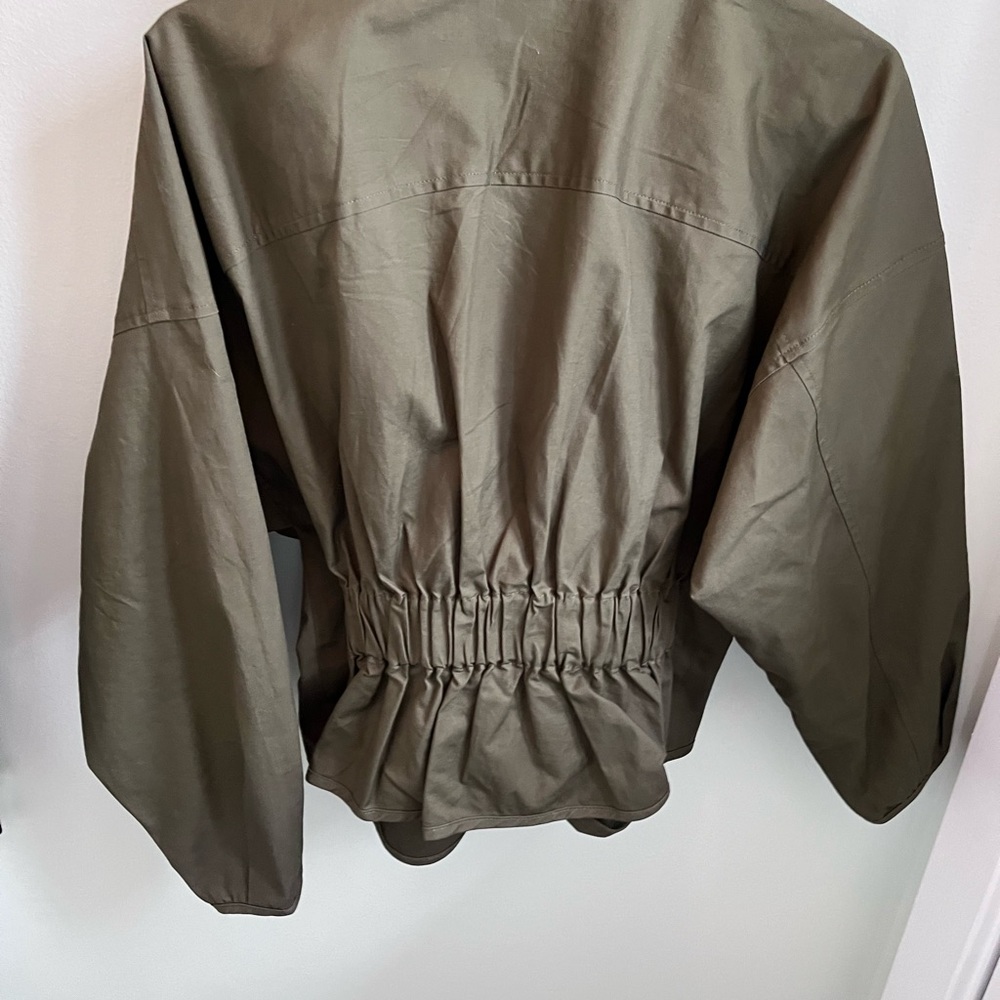 Anthropologie brand green bomber jacket for spring